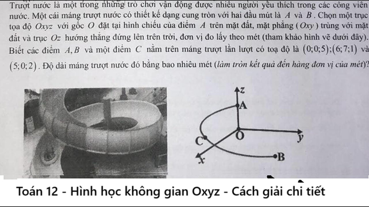 Toán 12: Trượt nước là một trong những trò chơi vận động được nhiều người yêu thích trong