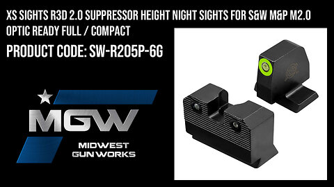 XS Sights R3D 2.0 Suppressor Height Night Sights for S&W M&P M2.0 Full / Compact - SW-R205P-6G