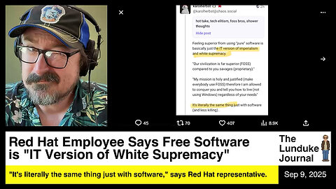 Red Hat Employee Says Free Software is "IT Version of White Supremacy" 