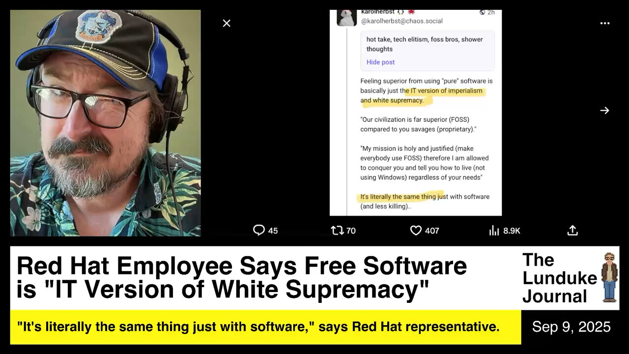 Red Hat Employee Says Free Software is "IT Version of White Supremacy"