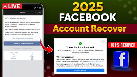 Recover Your Disabled Facebook Account 2025 ✅ | 100% Working FB Account Recovery Method 🚀