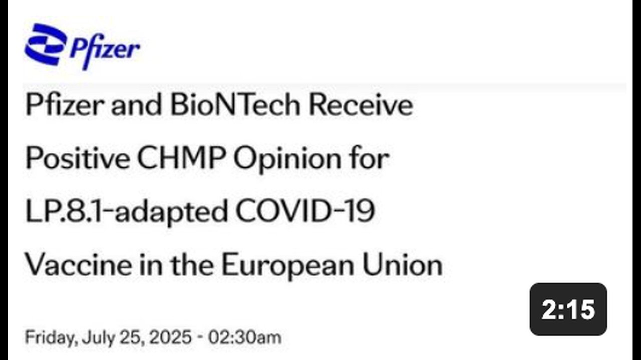 Pfizer announces freshly updated killer vaccines for Europe!