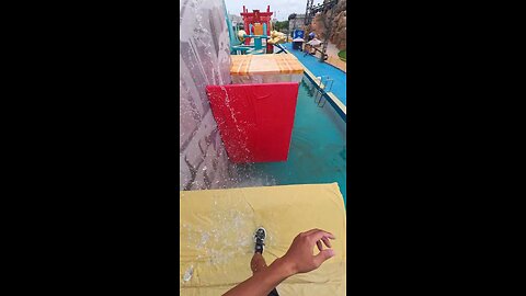 Help the security guard win in the new water ninja #stunt #waterpark #parkour #funny #pov #sports