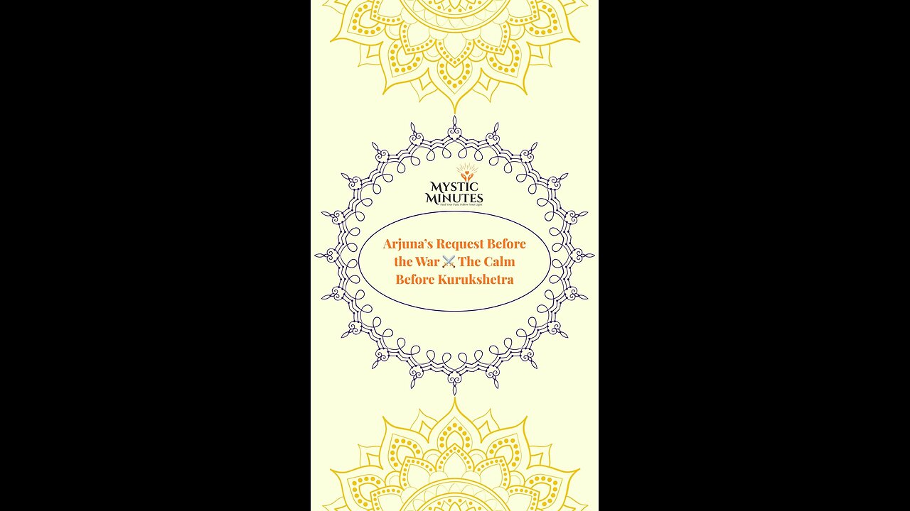 Arjuna’s Request Before the War ⚔️ | The Calm Before Kurukshetra