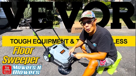 Henry’s Top Pick! VEVOR Walk-Behind Push Floor Sweeper 25.6" Sweeping Width 5-Gallon Waste Container