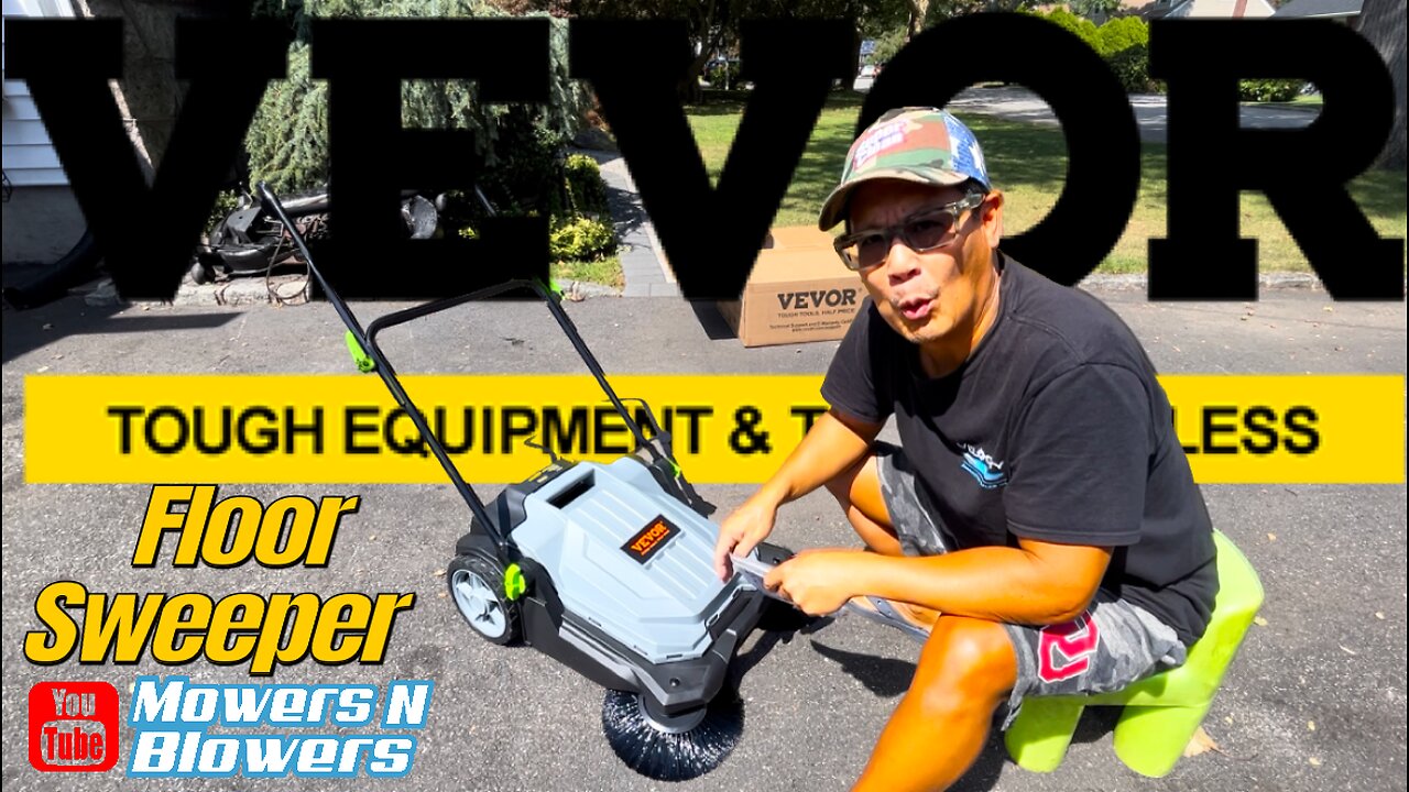 Henry’s Top Pick! VEVOR Walk-Behind Push Floor Sweeper 25.6" Sweeping Width 5-Gallon Waste Container