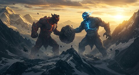 Epic Giants Clash: Colossal Fantasy Battle in the Mountains ⚡️