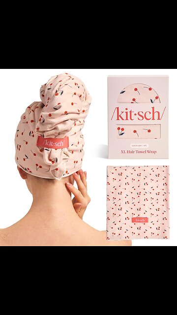 Kitsch XL Microfiber Hair Towel Wrap for Women