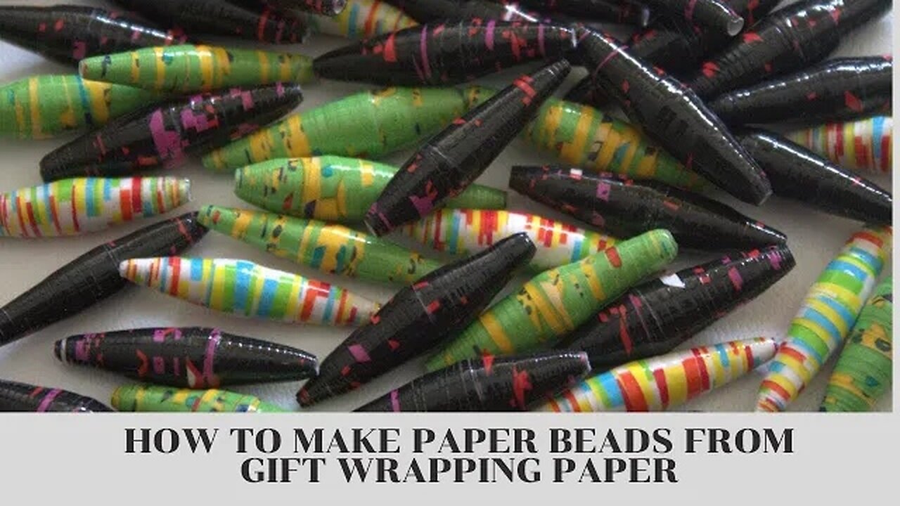 HOW TO MAKE PAPER BEADS FROM GIFT WRAPPING PAPERS
