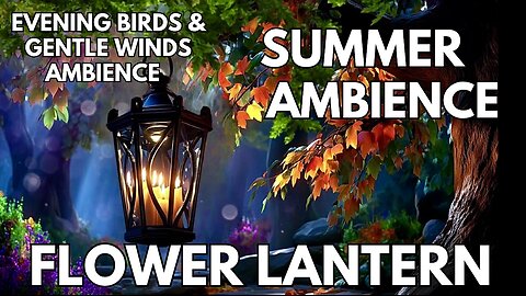 🏮 Flower Lantern Ambience | Evening Birds & Gentle Winds | 4K Summer ASMR