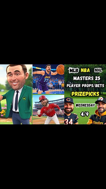 PRIZEPICKS MLB PLAYER PROPS Today 4/9/2025 | MASTERS PROPS | NBA PROPS