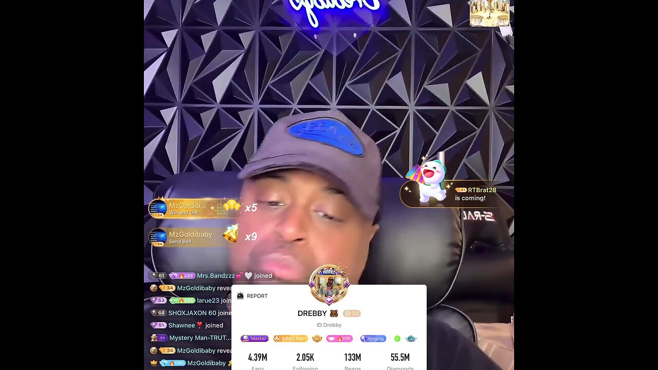 Drebaby showing all his Dinos he also address that stuff on his chin & lips.