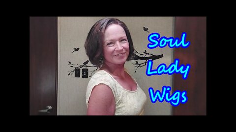 Cute Short Brown Layered Bob with Gray Highlights by Soul Lady Wigs | Human Hair | 5x5 Lace Top