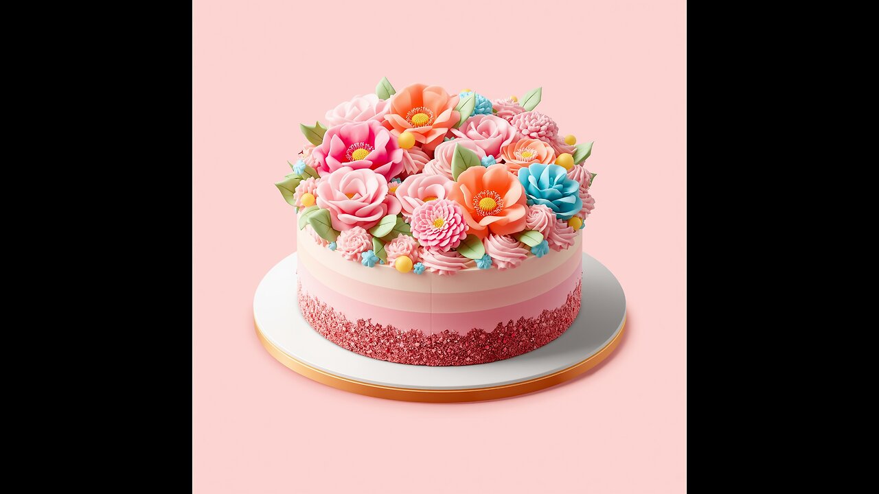 Pink Rose Floral Anniversary Cake Design Tutorial #cake #cakeart #cakedesign #cakedecorating