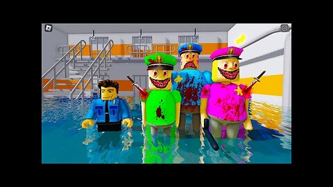 WATER NIGHTMARE MODE! Escaping from a POLICE FAMILY PRISON RUN! And BECAME the POLICE PLAYER