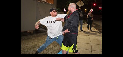 Violent leftist almost gets what’s he’s asking for!