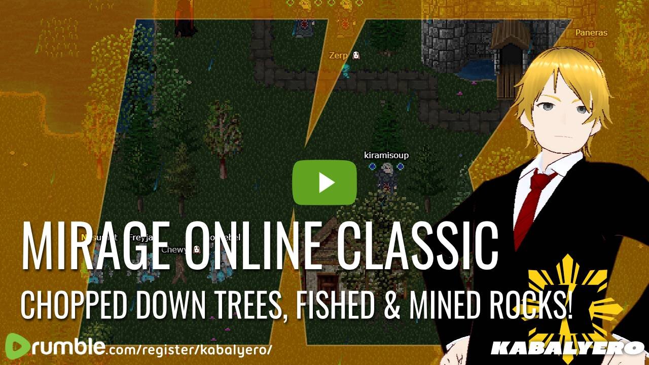 Chopped down trees, fished, mined rocks and died in Mirage Classic Online!