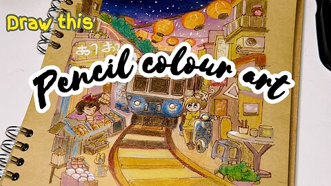 How to draw studio Ghibli theme art like an artist with pencil colours | from sketch to finish
