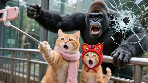 Adorable Tiger-Hat Kitten & Mama Cat’s Zoo Adventure 🐯🐱 Alpaca Spits—Cutest Moment Ever!