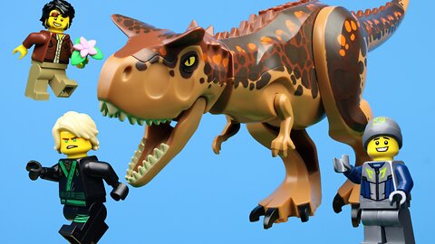 Lego Jurassic World Stop Motion | When a Carnotaurus Chases a Ninja |Reptibian Bricks