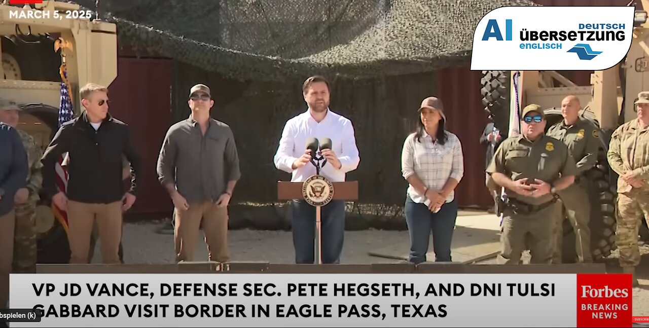 Rede von Vize Präsident JD Vance an der Grenze in Eagle Pass / Texas
