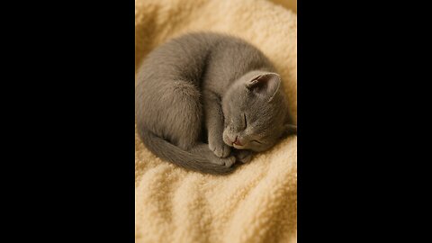 Play, Groom, and Dream | 2-Month-Old Russian Blue Kitten’s Perfect Day 🐾💤