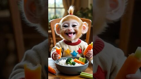 This baby monkey’s smile is pure sunshine! 🐒☀️ Too cute to resist!