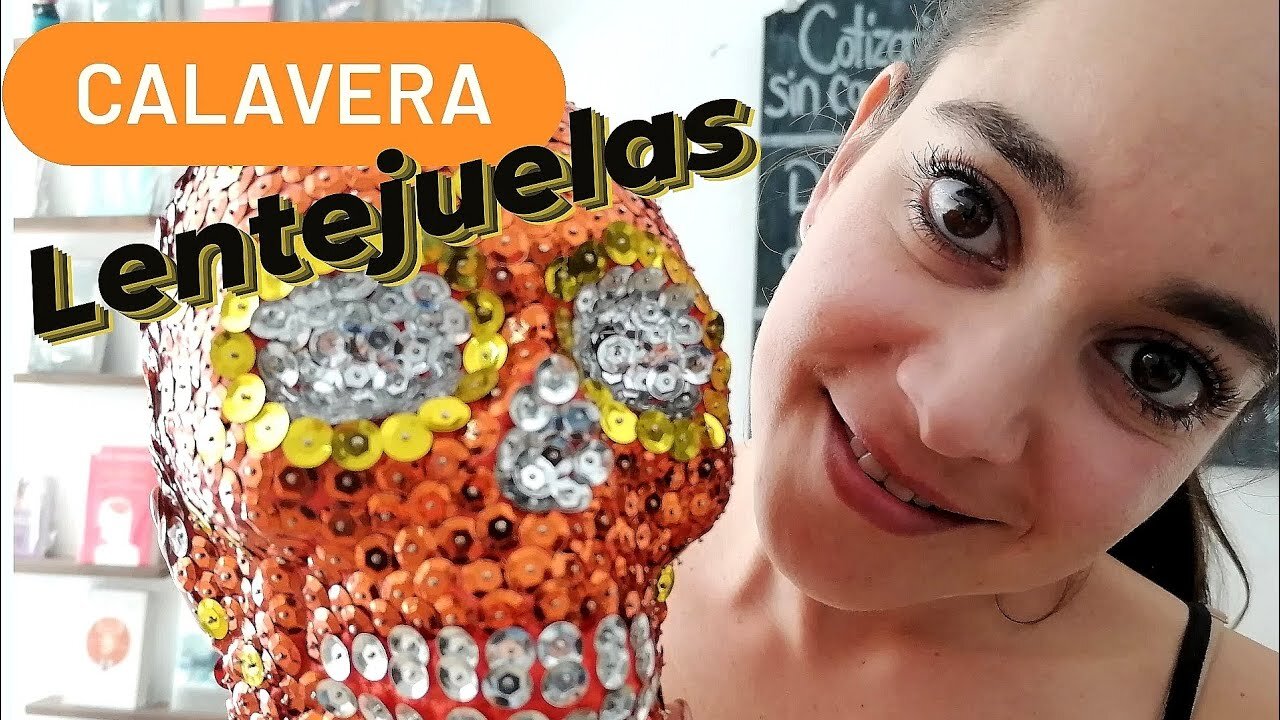 CALAVERA DECORADA con LENTEJUELAS