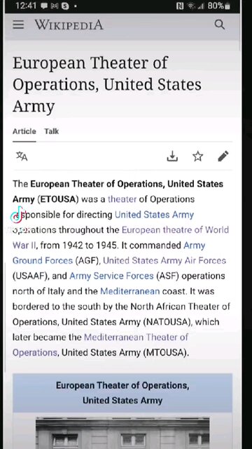 European operations in the Theatre of War