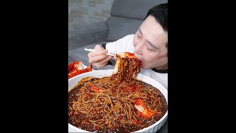 Korean jajangmyeon Noodles with Kimchi