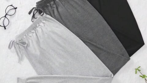 3pcs Women's Elegant Solid Color Pajama Set