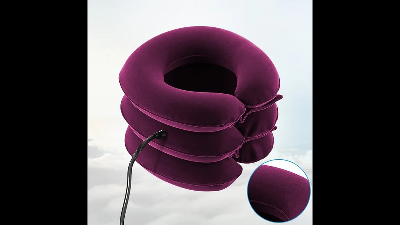 Inflatable Portable Travel Neck Pillow, with 360° Head and Chin Support, for Travel, Nap & More