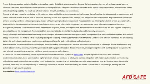 The Future of Fortification: Deconstructing the Motorized Locking System in Premium Digital