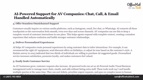 AI-Powered Support for AV Companies- Chat, Call, & Email Handled Automatically