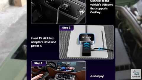 2-in-1 Wireless CarPlay Adapter for iPhone, 2025 Car TV Mate Pro with HDMI for F