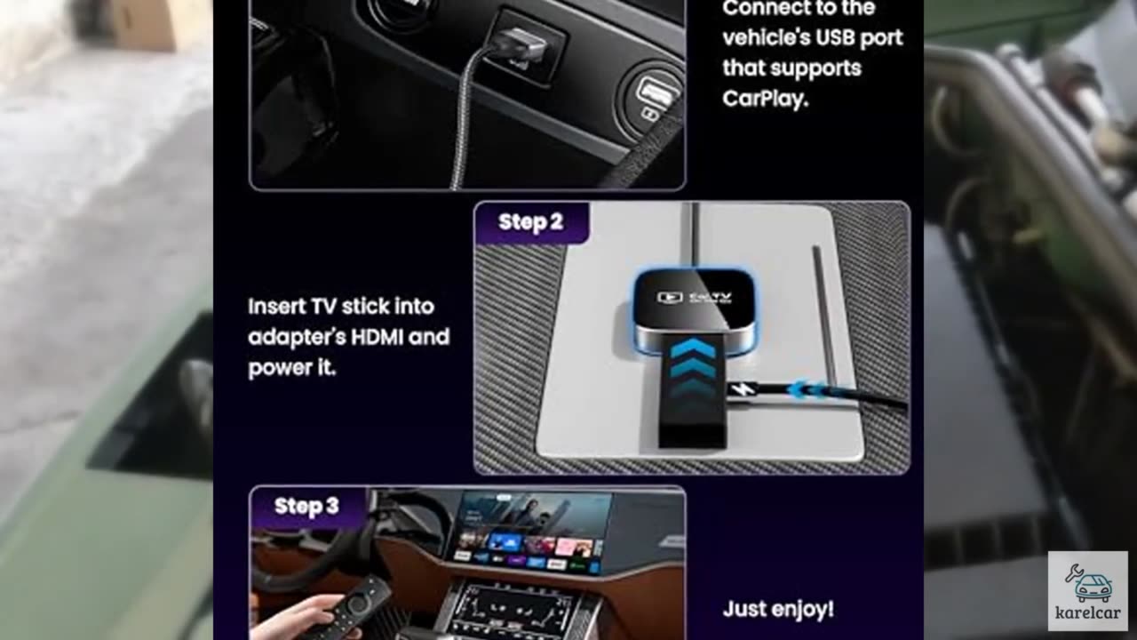 2-in-1 Wireless CarPlay Adapter for iPhone, 2025 Car TV Mate Pro with HDMI for F
