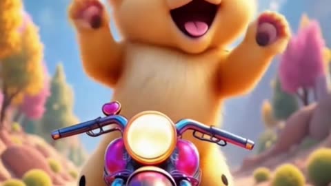The puppy danced funny on the motorcycle