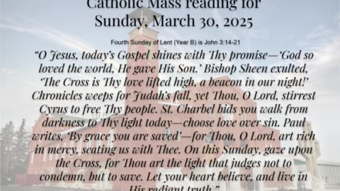 Mass Reading Reflection for Sunday, March 30, 2025