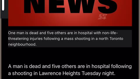 🚨 BREAKING: A man has passed and five others are in hospital following a shooting in Toronto