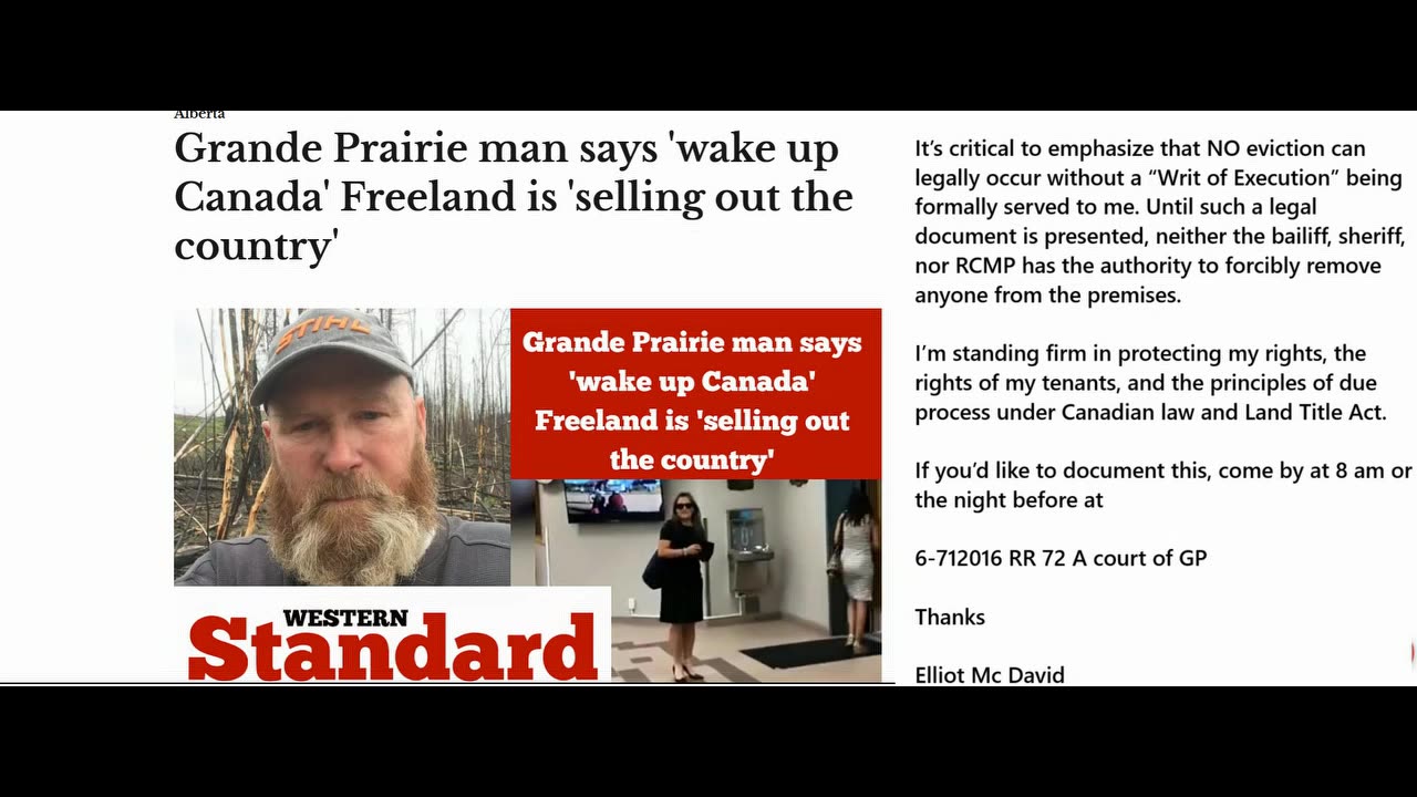 Elliot Mc David invites you to stand with him against the FRAUD Thurs April 17