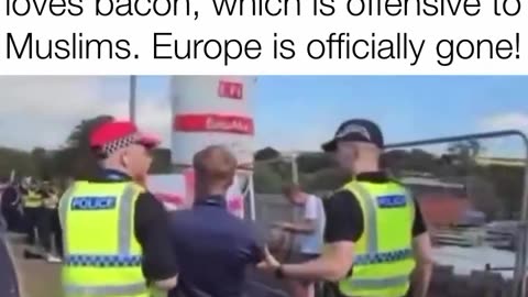 Politics - 2025 UK Has Fallen Filthy Liberal Globalist Muslim Takeover Kid Arrested I Love Bacon
