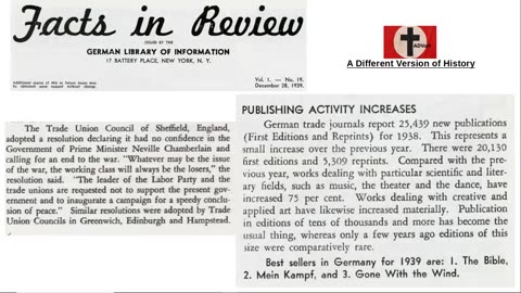 Facts in Review German article 1939 - Bible #1 sold book & Theology being taught at Universities