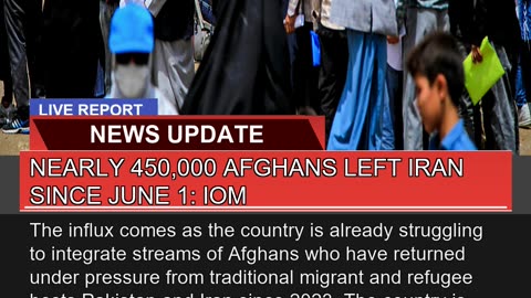 Nearly Afghans Left Iran Since June Iom