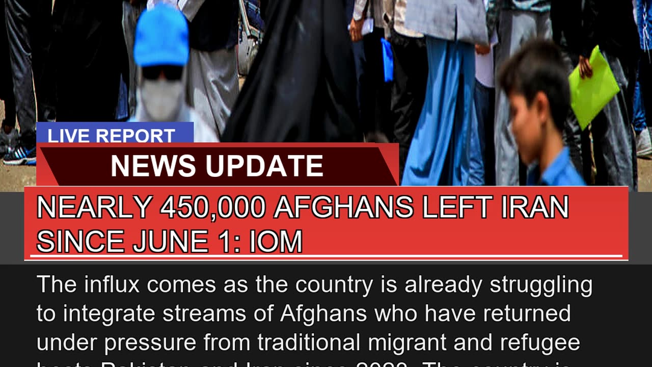 Nearly Afghans Left Iran Since June Iom