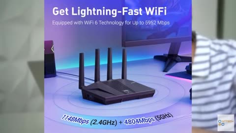 GL.iNet GL-MT6000 (Flint 2) WiFi 6 High Speed Gaming Routers for Wireless Intern