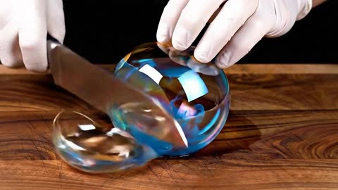 Slicing Smoke Filled Bubbles 🫧 #asmr #asmrsounds #satisfying #bubbles