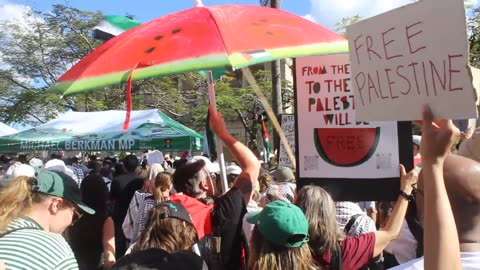 INTIFADA chanted by DHIMMIS at the Brisbane QLD Australia FAKESTINE Rally Sunday 24 August 2025