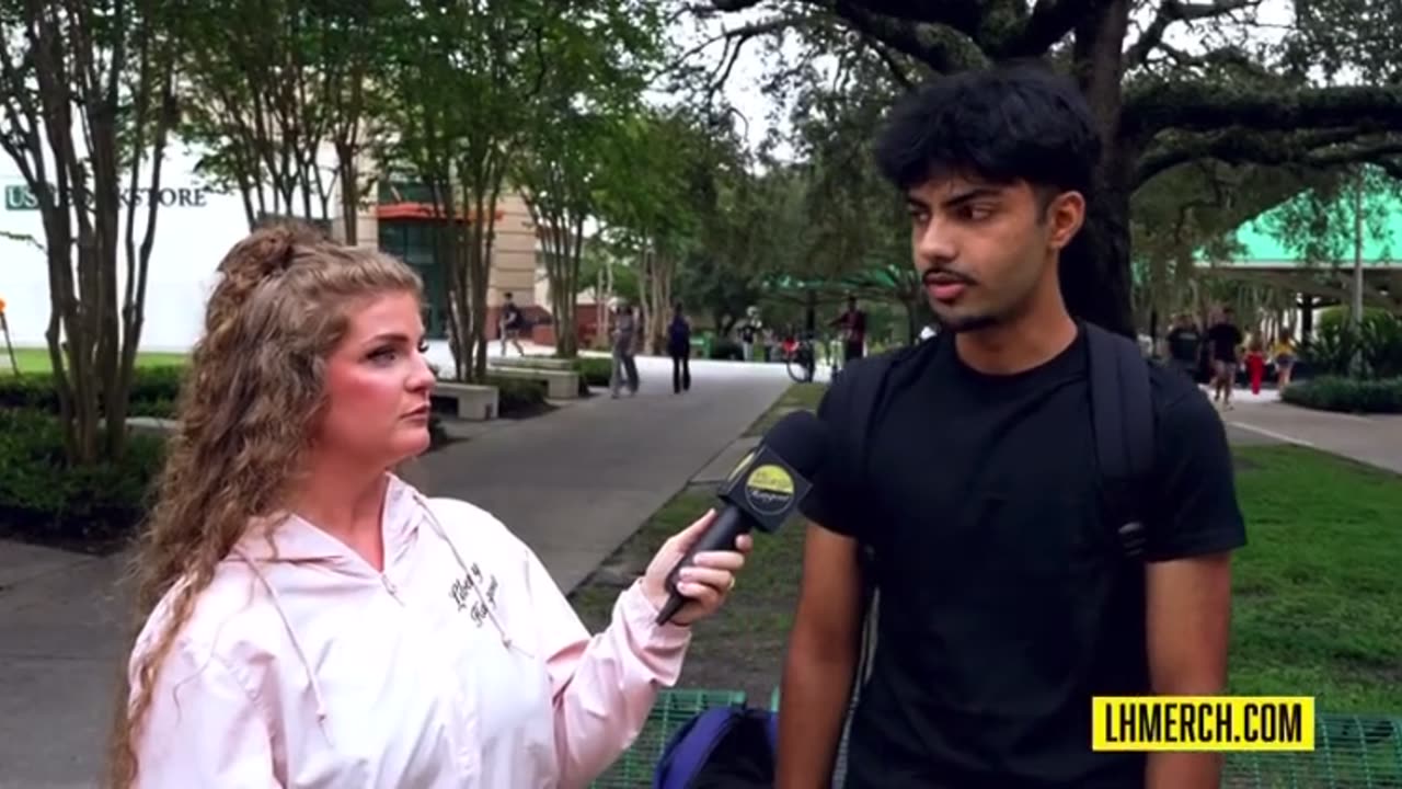 Rachael (Liberty Hangout) Drills Immigrant on his Justification for bein in USA [mirror]