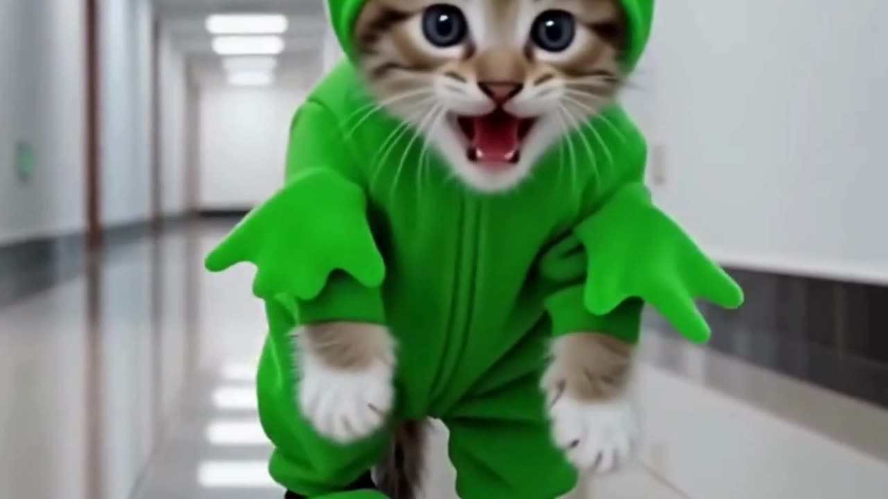 Cutest Frog Kitty Ever 🐱🐸💚 You Won’t Stop Smiling! #Shorts