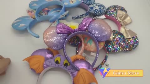 Disneyland Sequin Girl Big Bow Headband Decorate😍